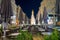 Nightscape of Graben street with street cafe and Plague Column, Austria, Vienna