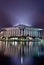 Nightscape of mosque by the lake