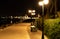 Nightscape photo of public parking by the seaside in Bodrum, Turgutreis