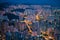 Nightscape of the residential area of downtown Kowloon