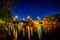 Nightshot of the Berlin Moltke bridge over the river Spree