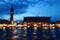 Nightshot in Venice in Italy. Blurred soft focus background. Abstract concept with bokeh and light
