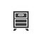 Nightstand cabinet vector icon