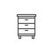 Nightstand with drawer line icon