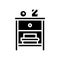 nightstand furniture glyph icon vector illustration