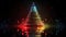 Nighttime Abstract Christmas Tree. Generative AI