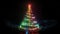 A Nighttime Abstract Christmas Tree Shimmering with Holiday Splendor. Generative AI