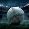 Nighttime backdrop sport stadium with baseball ball for dramatic effect
