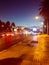 Nighttime beauty on the road sidewalk and lighting