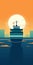 Nighttime Boat Illustration With James Gilleard Style