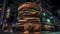 Nighttime burger joint in famous city serves gourmet beef generated by AI