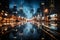 Nighttime cityscape comes to life through the lens of a digital camera