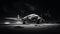 Nighttime Desert Scene: Black And White Hyper-realistic Airplane On Beach