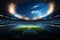 Nighttime excitement 3D rendering of a soccer stadium with flares
