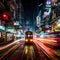 Nighttime Glides: Hong Kong Trams Illuminating the City