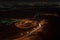 Nighttime long exposure of Viewpoint of twisted highway on Jebal Hafeet