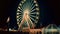 Nighttime Magic, Captivating Ferris Wheel Illuminates Small-Town Circus. Generative AI