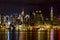 Nighttime Manhattan skyline