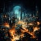 Nighttime Metropolis: A Futuristic City View