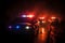 Nighttime pursuit Police cars race through fog in emergency response