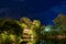 Nighttime shot of the Bridge over the Lagoon