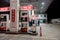 Nighttime shot of gas station in wuhan city,china