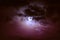 Nighttime sky with clouds and bright full moon with shiny.