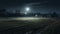 Nighttime Soccer Field With Illuminated Light In Rural America