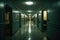 nighttime view of dimly lit hospital corridor