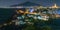 Nighttime view of Vico Equense with Vesuvius in background