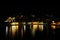 Nightview on harbor and beach of romantic Assos, Kefalonia, Greece