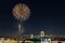 Nightview of Rainbow Bridge and fireworks