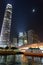 Nightview of Victoria Harbour in Hong Kong