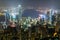 Nightview from Victoria Peak in Hong Kong