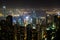 Nightview from Victoria Peak in Hong Kong