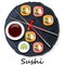 Nigiri Sush seti illustration isolated. Top view