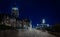 nignight view of Quebec City\\\'s Chateau Frontenac and its boardwalk.