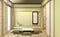 Nihon green room design interior with door paper and cabinet shelf wall on tatami mat floor room japanese style. 3D rendering