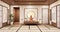 Nihon room design interior and cabinet shelf wall on tatami mat floor room japanese style. 3D rendering