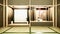 Nihon room interior background with shelf wall japanese style design hidden light.3d rendering