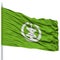Niigata Capital City Flag on Flagpole, Flying in the Wind, Isolated on White Background