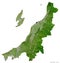 Niigata, prefecture of Japan, on white. Satellite