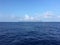 Niihau Island Seen on Horizon in Pacific Ocean in Hawaii.