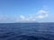 Niihau Island Seen on Horizon in Pacific Ocean in Hawaii.