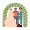 Nikah ceremony flat concept vector spot illustration