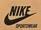 Nike brand and logo on cardboard