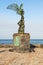 Nike statue on waterfront in Giardini Naxos town