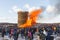 Nikola-Lenivets - March 9, 2019: Pancake week. Burning of the fortress of the Bastille