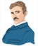 Nikola Tesla cartoon  illustration portrait