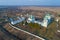 Nikolo-Vyazhishchi Monastery aerial photography. Vyazhishchi, Novgorod region